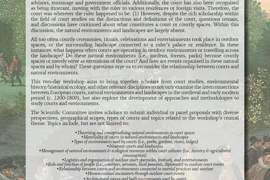 Reconsidering Courtly Environments, c. 1200–1800: Interconnecting Court Cultures and the Role of Natural Environments and Landscapes